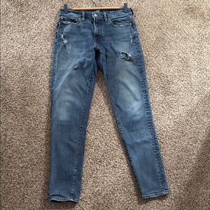 Mens Blue Distressed Jeans W30 L34